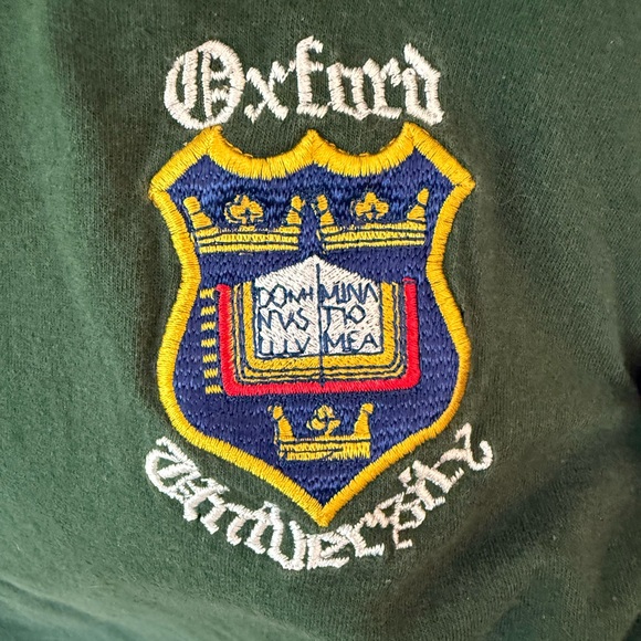 Vintage Embroidered Oxford University Green Collegiate T-Shirt The Varsity Shop - Picture 7 of 9